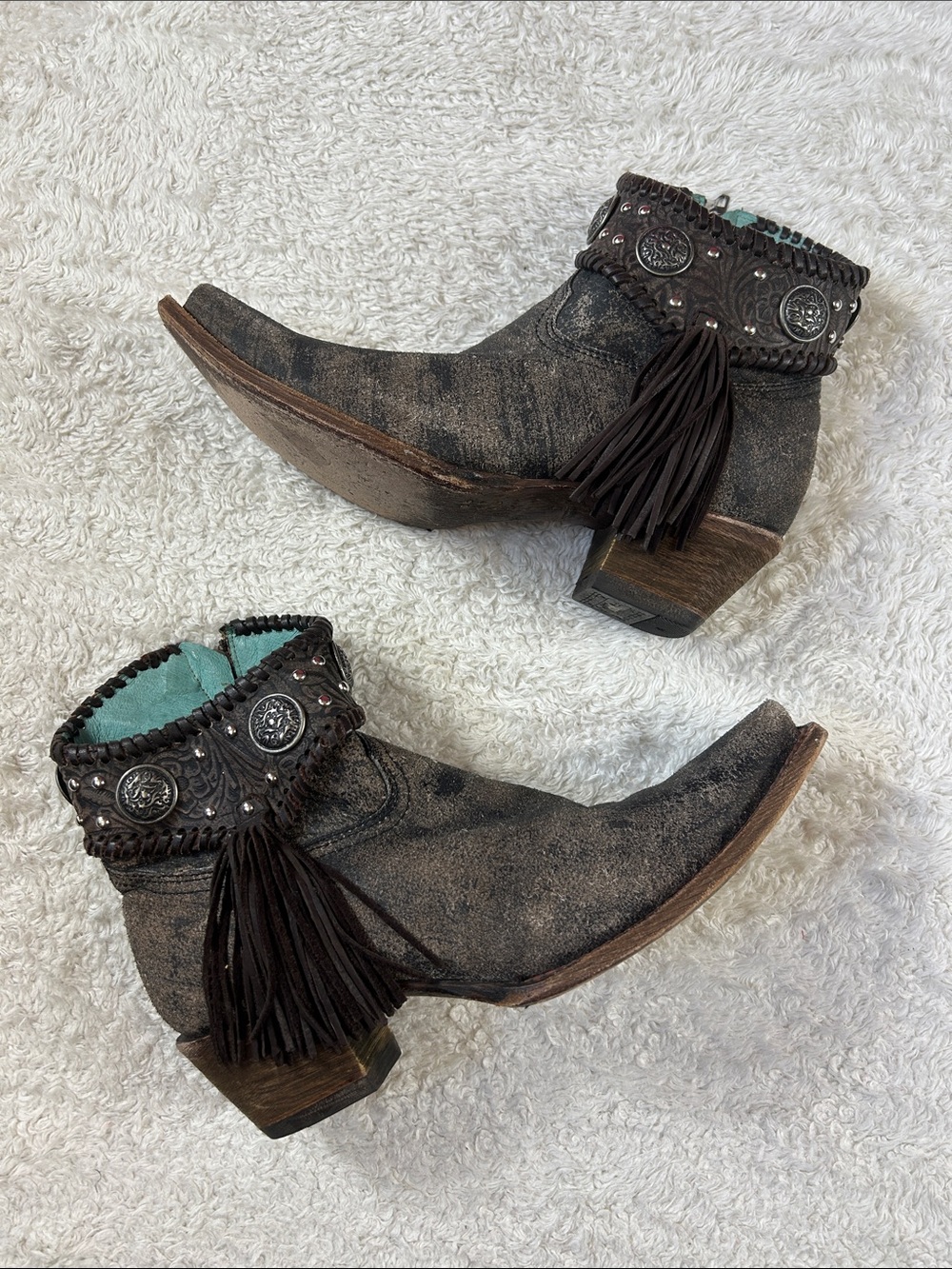 Corral Indie Spirit ‎ Concho Fringe leather cowboy boots 10